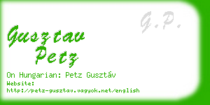 gusztav petz business card